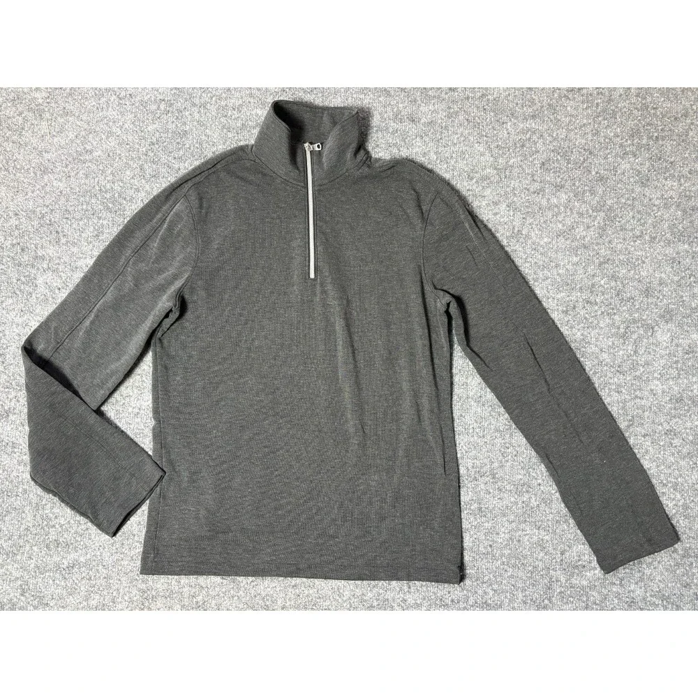Banana Republic Jacket Mens Medium Gray Long Sleeve 1/4 Zip Polartec Long Sleeve